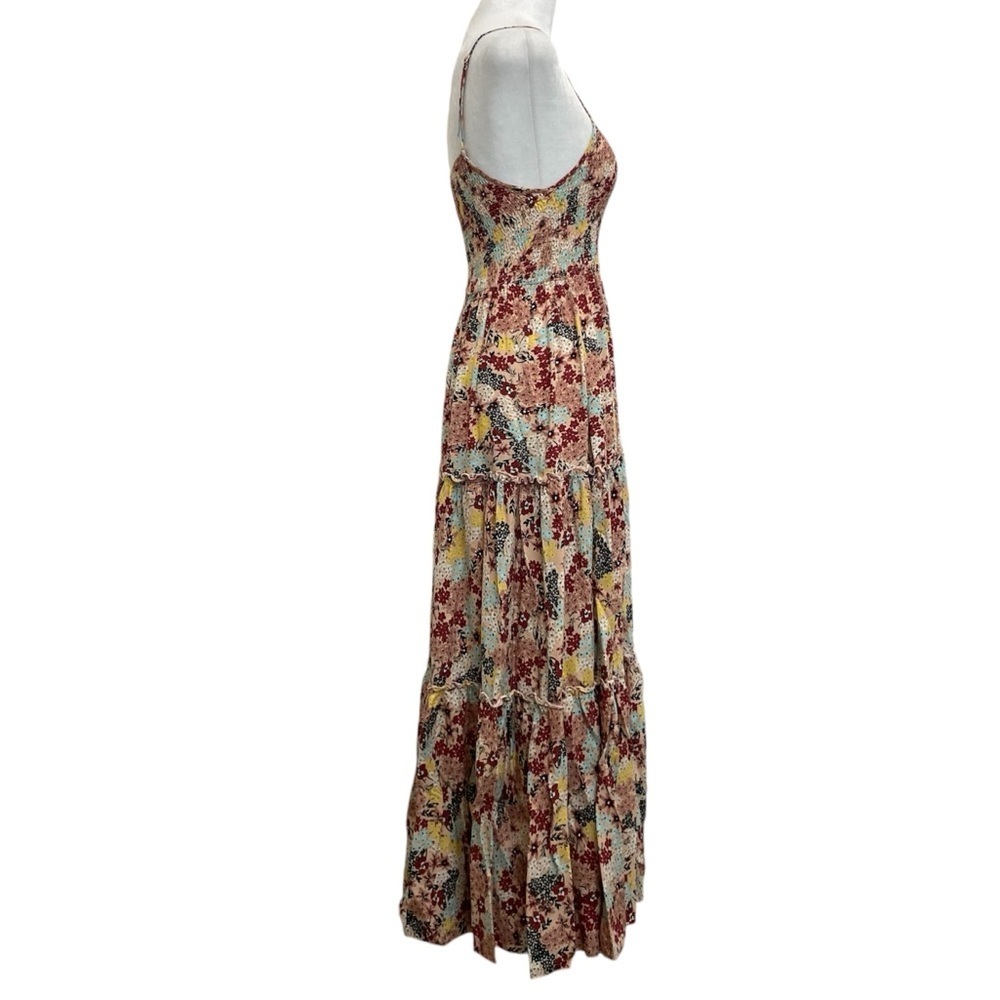 Abel the Label Smocked Upper Tiered Multicolor Floral Maxi Dress - Picture 6 of 11